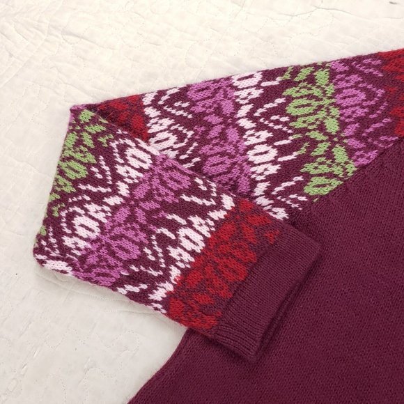 Intialpaca Inti 100% Alpaca Wool Fair Isle Nordic Sweater Womens Medium Peru - Picture 7 of 8